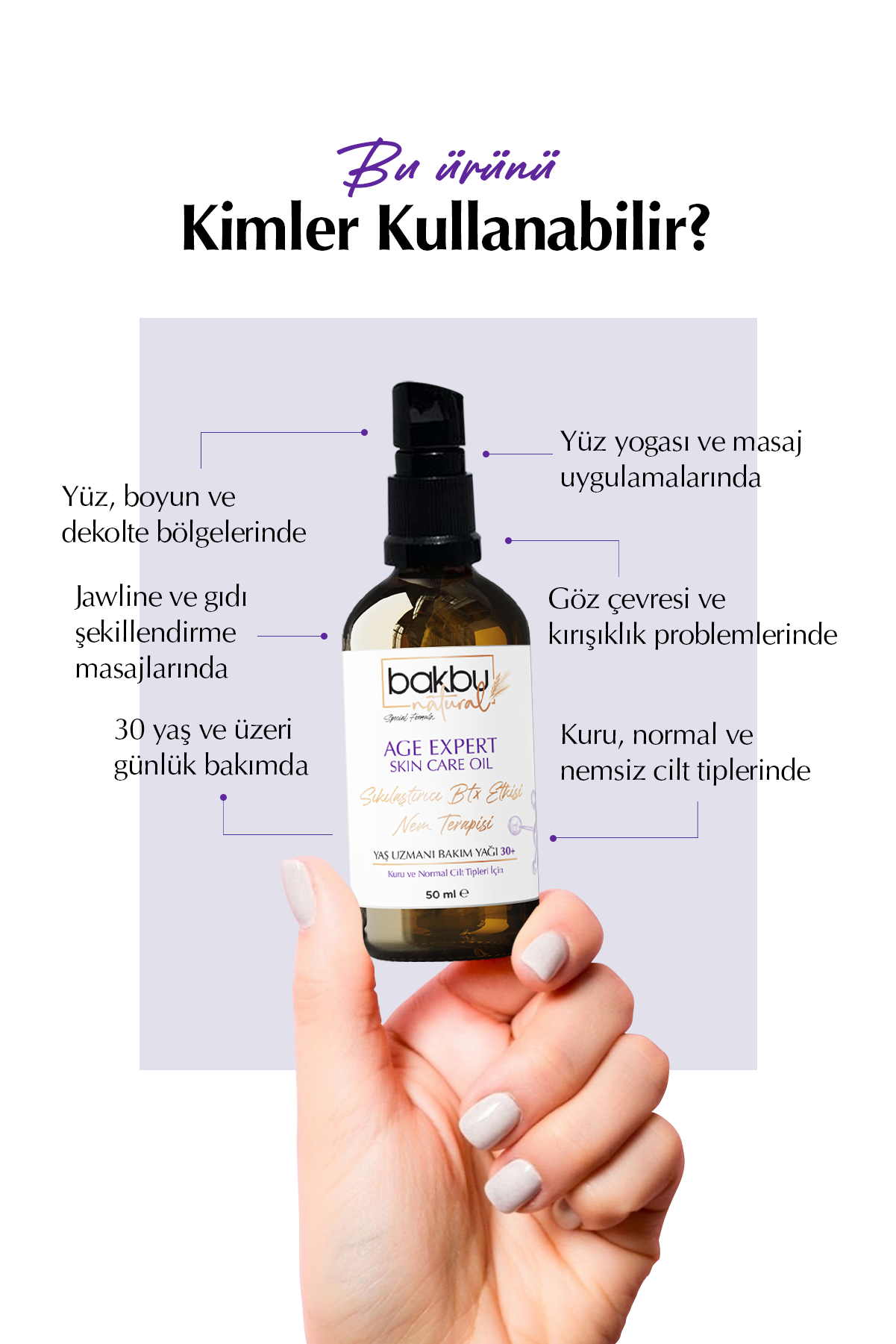 Bakbu Natural Yaş Uzmanı  Anti Aging Etkili Sıkılaştırıcı Yüz Ve Göz Çevresi Boyun Ve Dekolte Bölgesi Bakımında Etkili  Bakım Yağı Ve Pembe Kuvars Face Roller Masaj Taşı