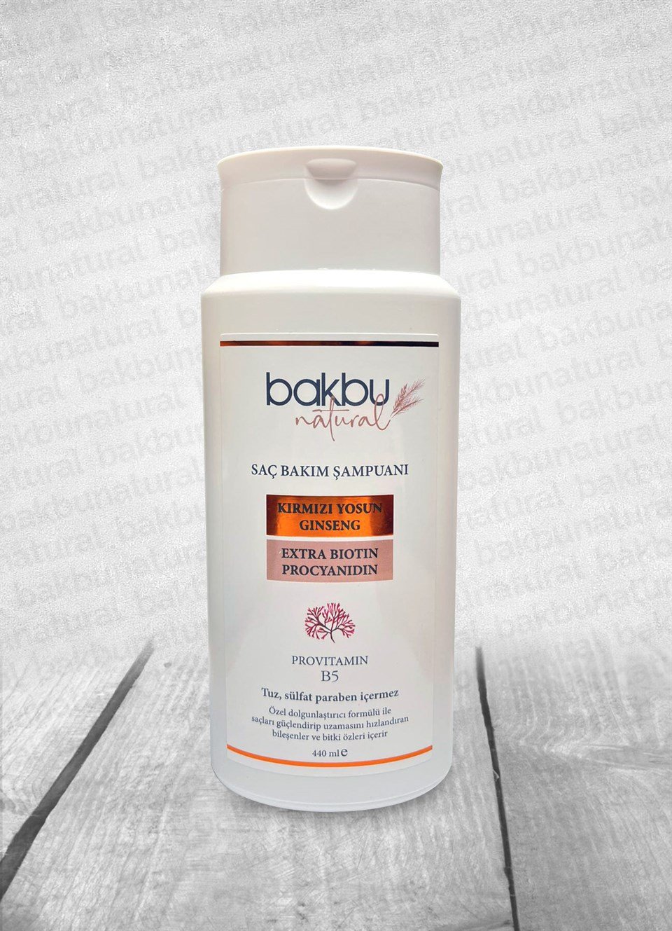 Bakbu Saç Bakım Şampuanı (Kırmızı yosun ve Ginseng özlü) 440 ml