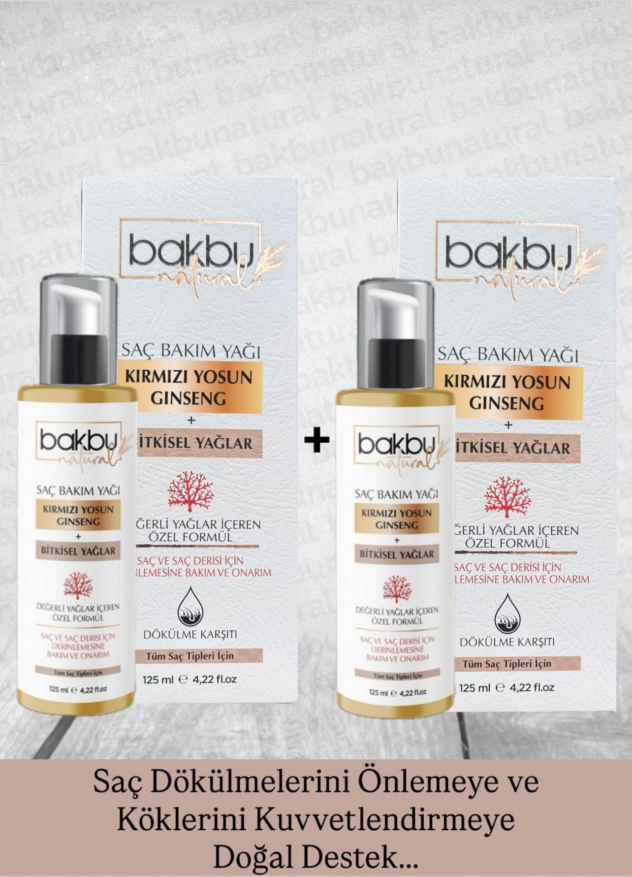 Bakbunatural Kırmızı Yosun Ginseng Saç Bakım Yağı 125ml. (2'li)