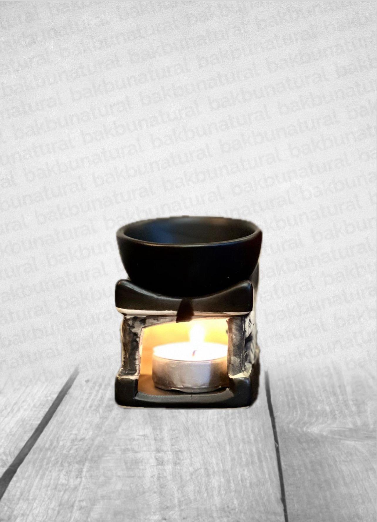 Fil Figürlü Siyah-Beyaz Buhurdanlık