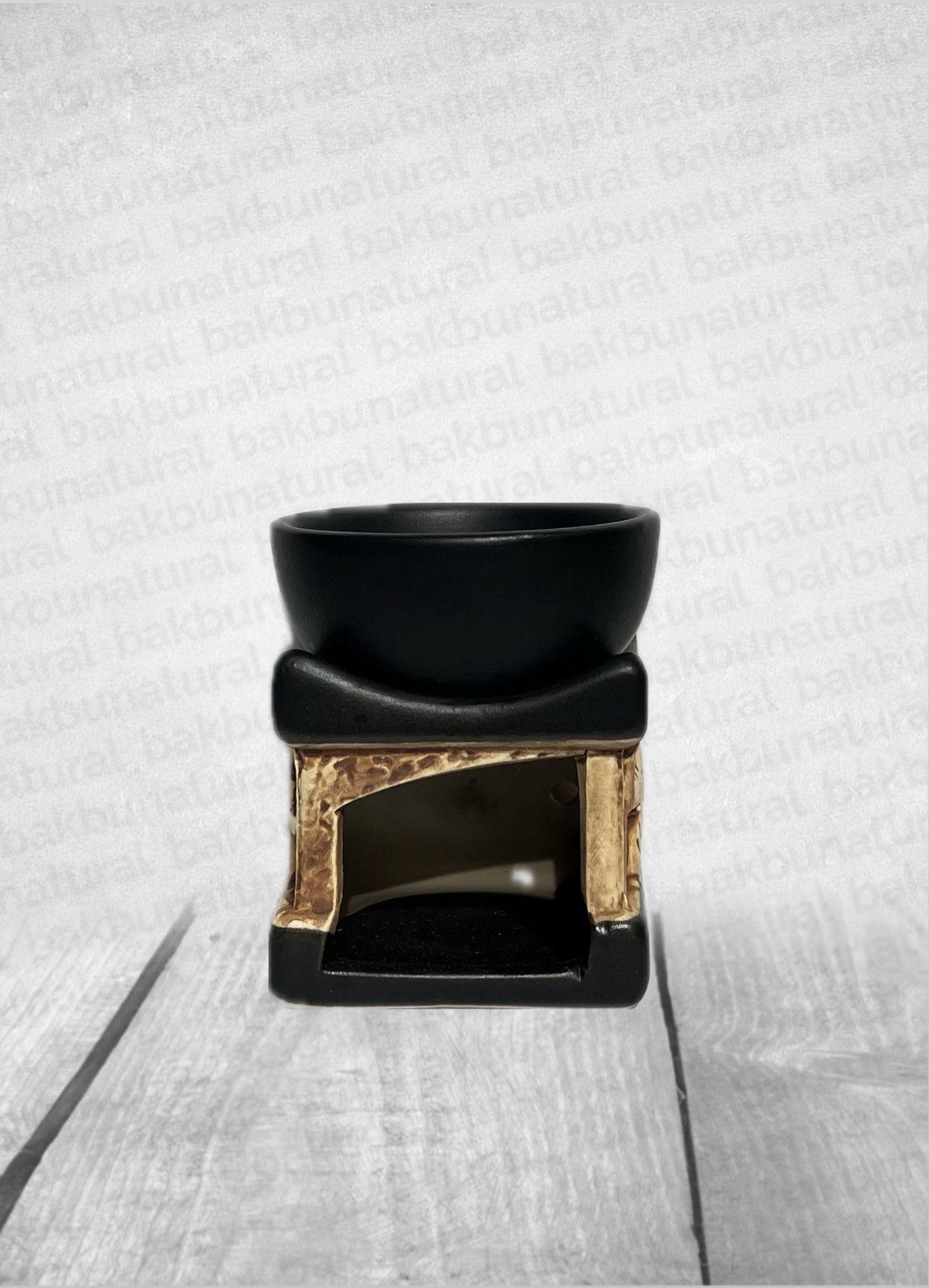 Fil Figürlü Siyah-Kahve-Beyaz Buhurdanlık