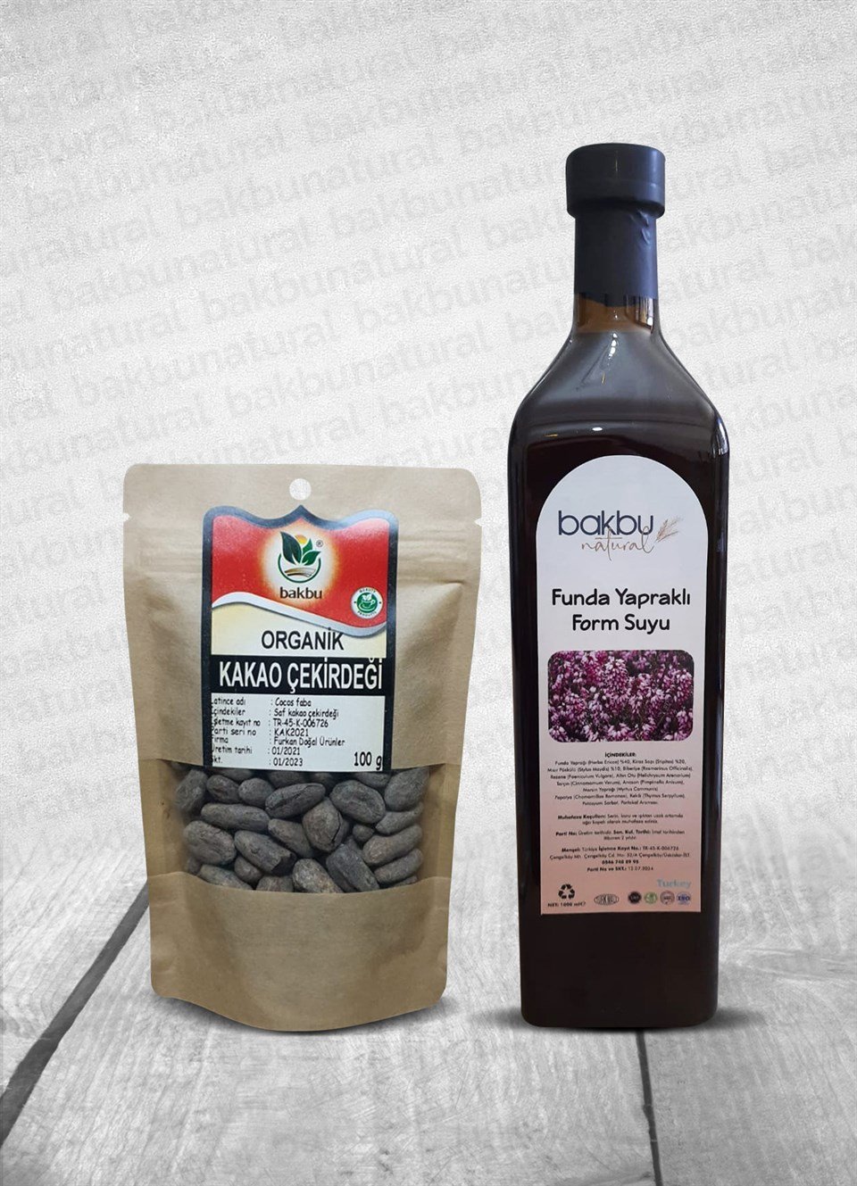 Funda Yapraklı Form Suyu 1 lt ve Kakao Çekirdeği 100 gr