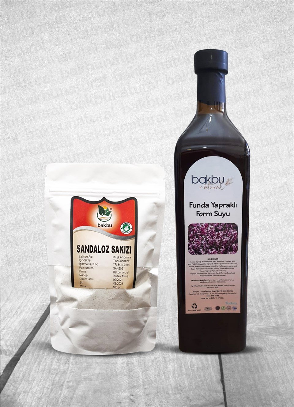 Funda Yapraklı Form Suyu 1 lt ve Sandaloz Sakızı 100 gr