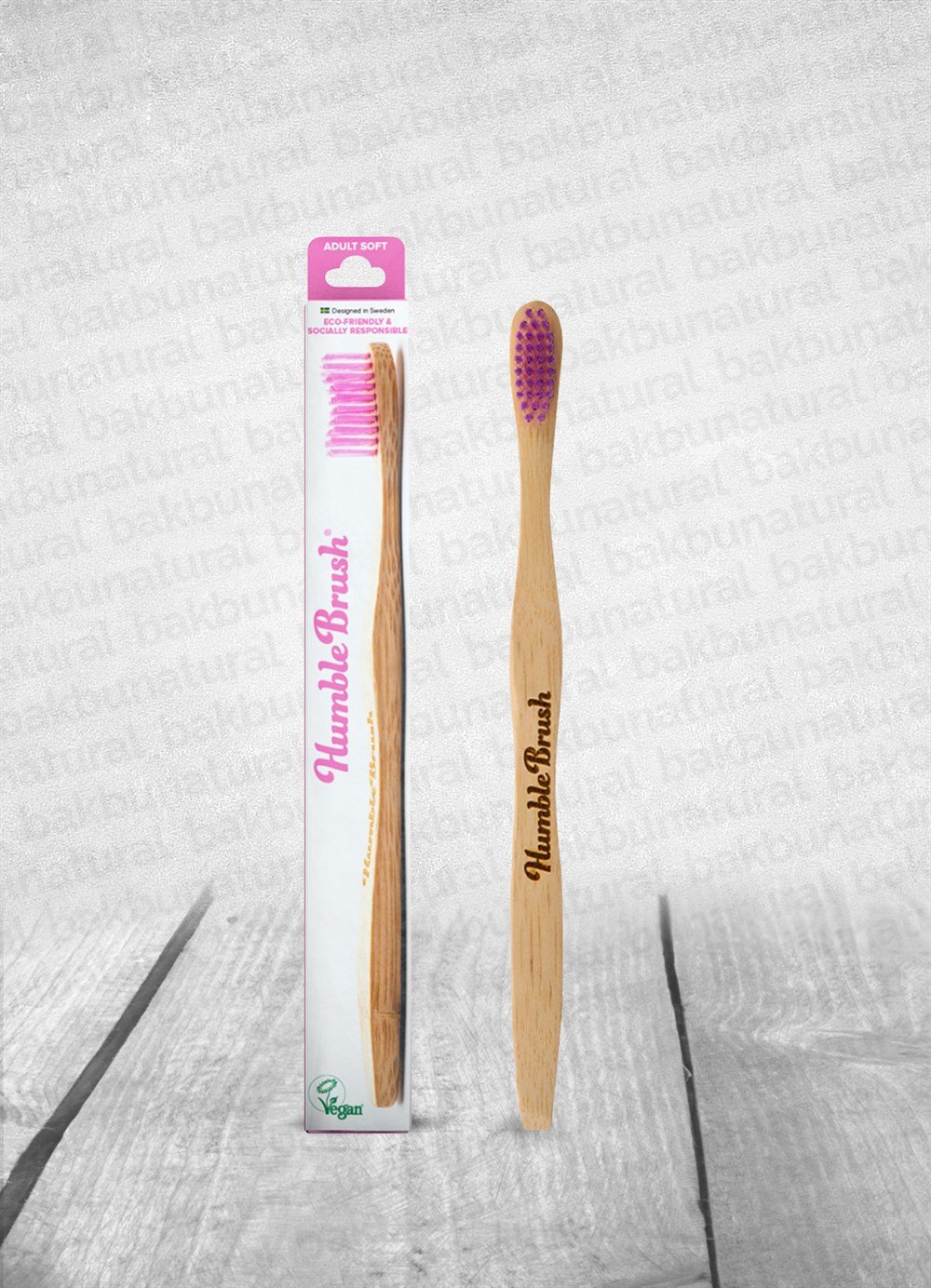 Humble Brush Yetişkinler İçin Bambu Diş Fırçası Orta Sert Pembe