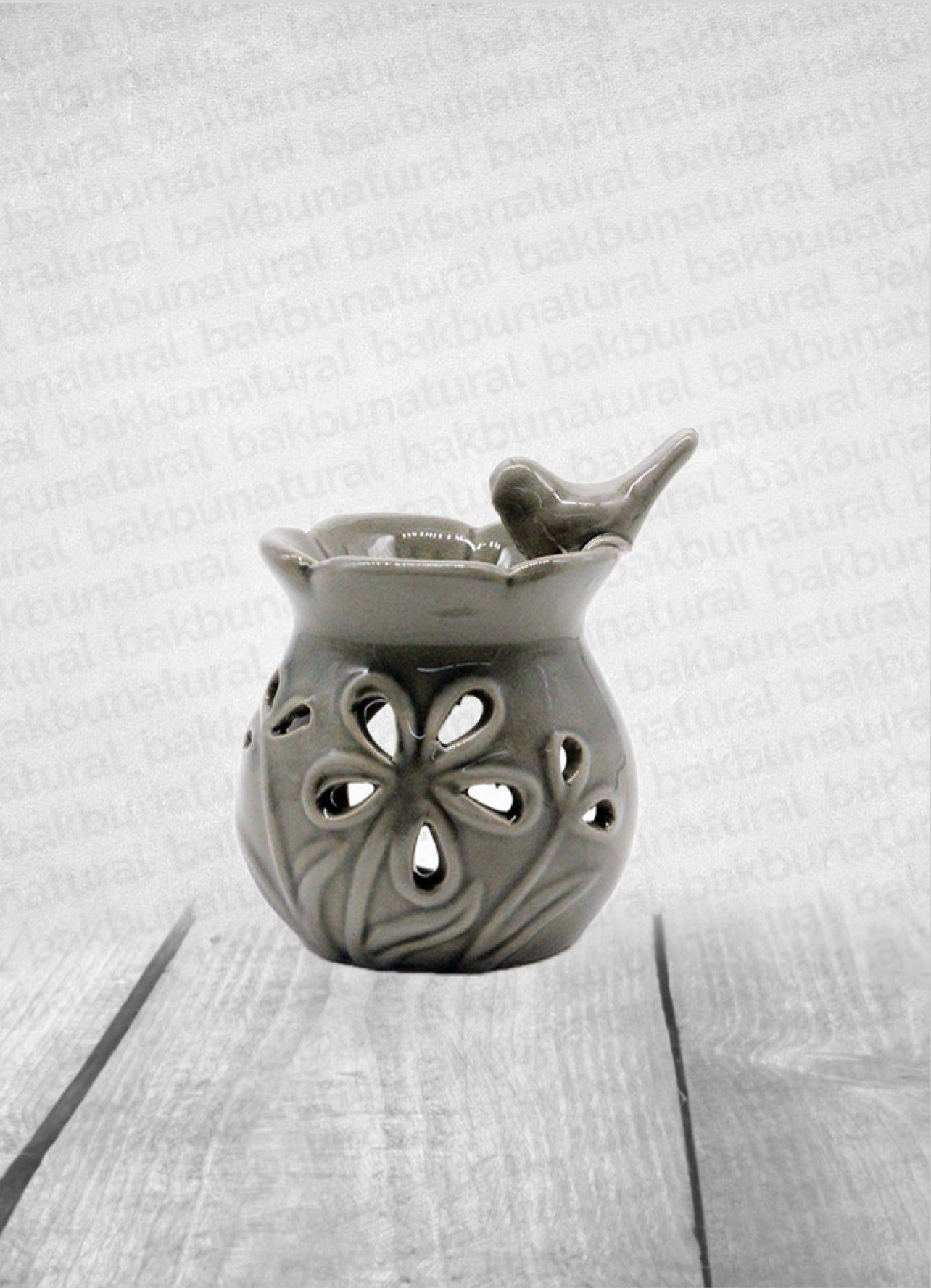 Kuş Figürlü Buhurdanlık Gri