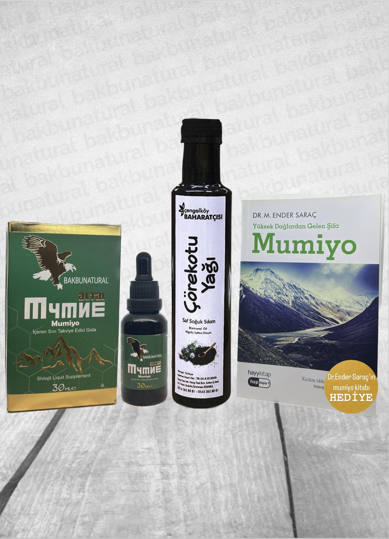 Mumia Mumiyo Içeren Takviye Edici Gıda Mumia Ekstraktı 30 ml  Ve Çörekotu Yağ 250ml