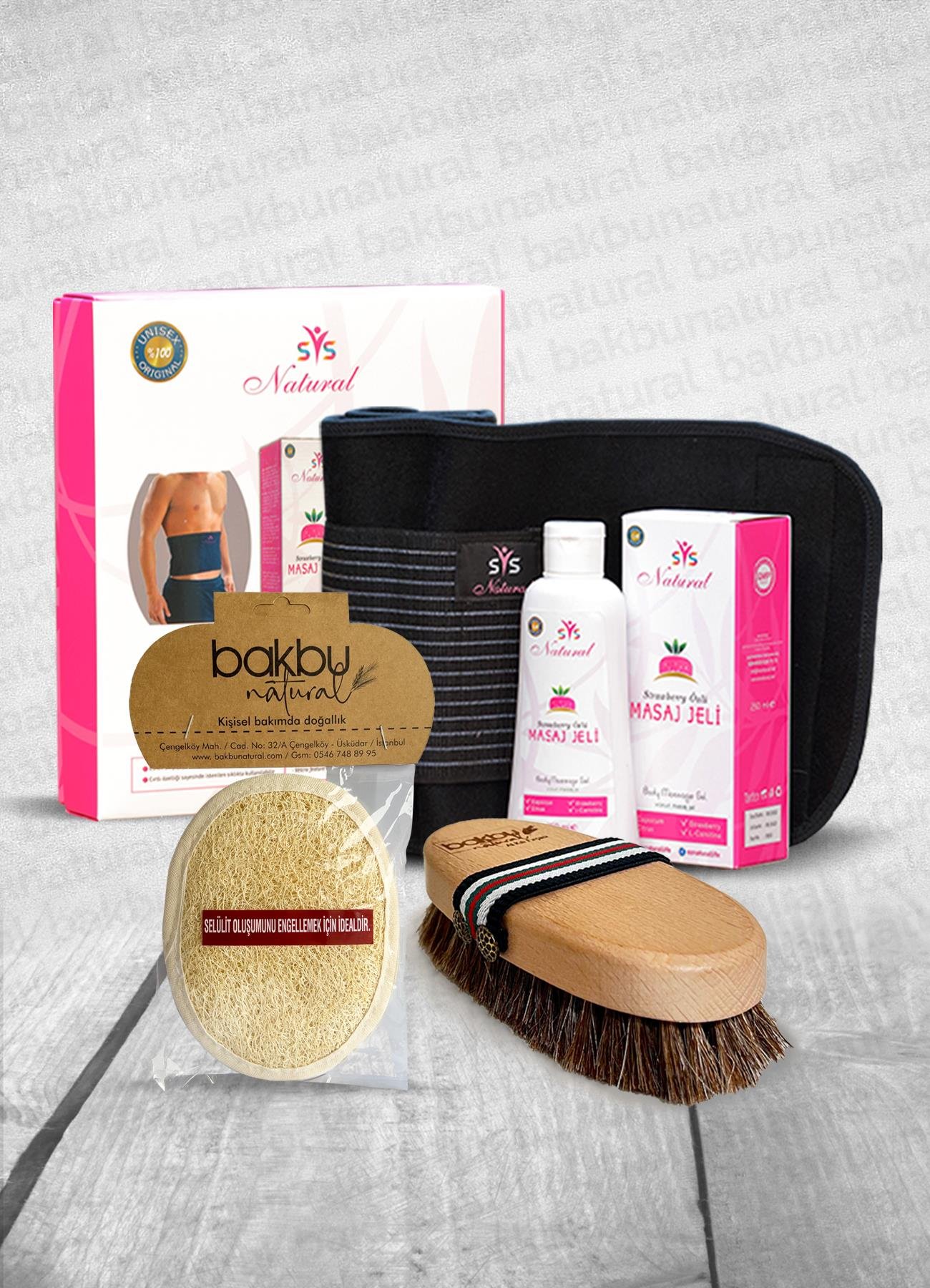 Ssnatural Nano Termal Korse,Strawberry Özlü İnceltici Sıkılaştırıcı Selülit Giderici Vücut Masaj Jeli 250 Ml,Hassas Ciltler İçin Özel Bambu Atkılı Fırçası ve Oval Kabak Lifli Kese