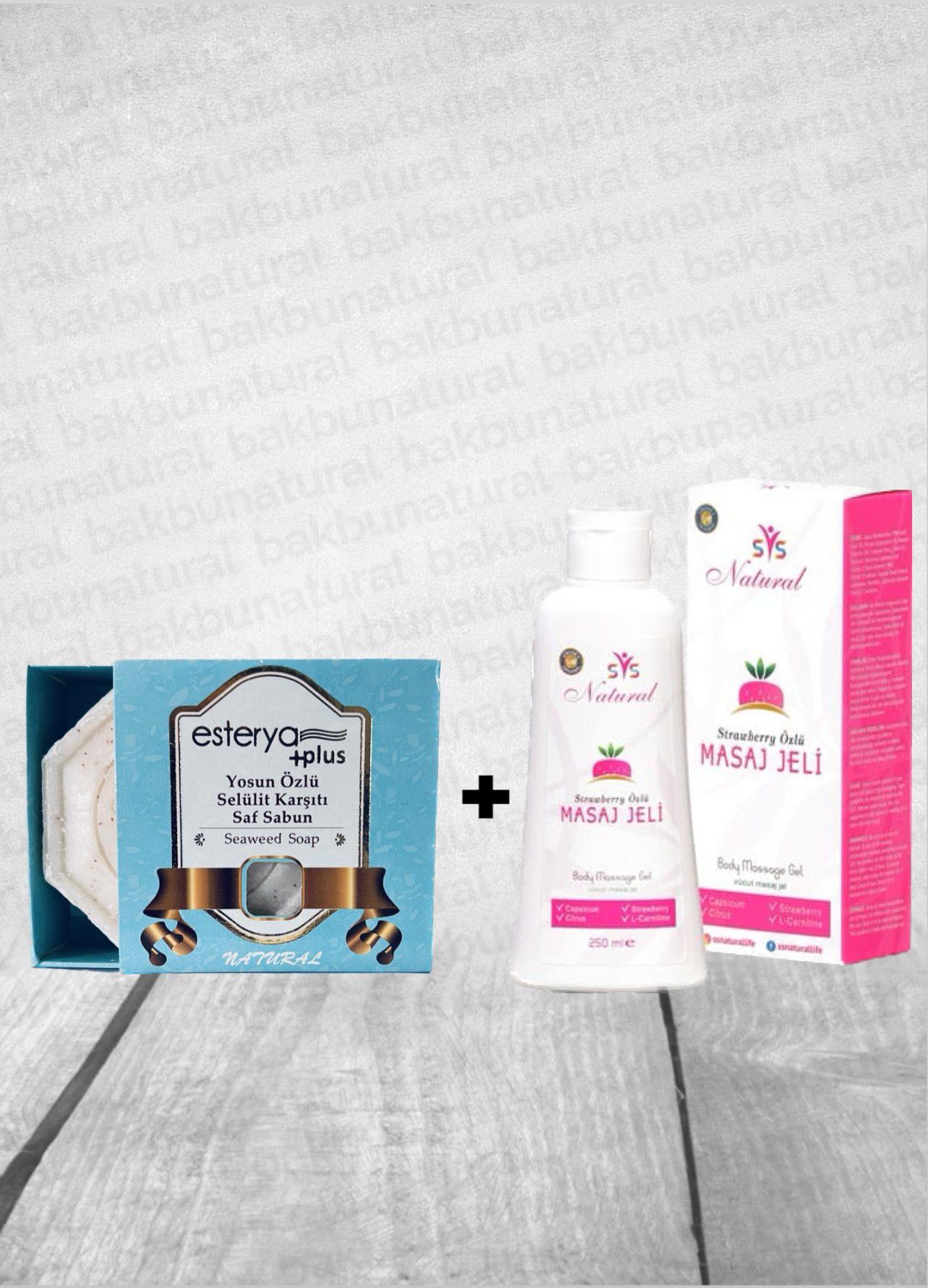 Ssnatural Strawberry Özlü İnceltici Sıkılaştırıcı Selülit Giderici Vücut Masaj Jeli Ve Yosun Özlü Selülit  Karşıtı Sabun