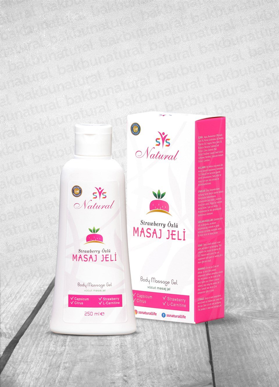 Ssnatural Strawberry Özlü İnceltici Sıkılaştırıcı Selülit Giderici Vücut Masaj Jeli 250 Ml