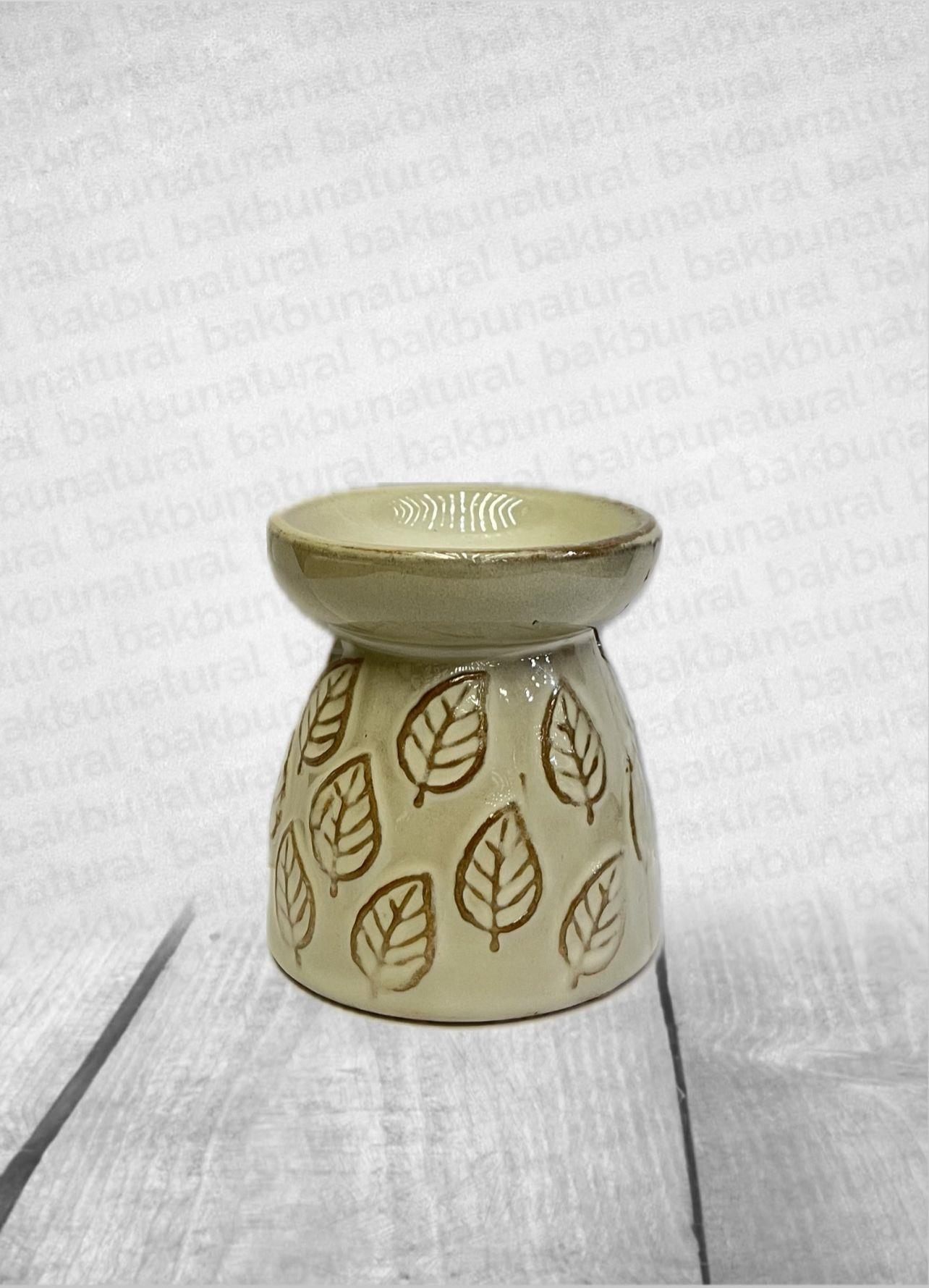 Yaprak Motifli Seramik Buhurdanlık
