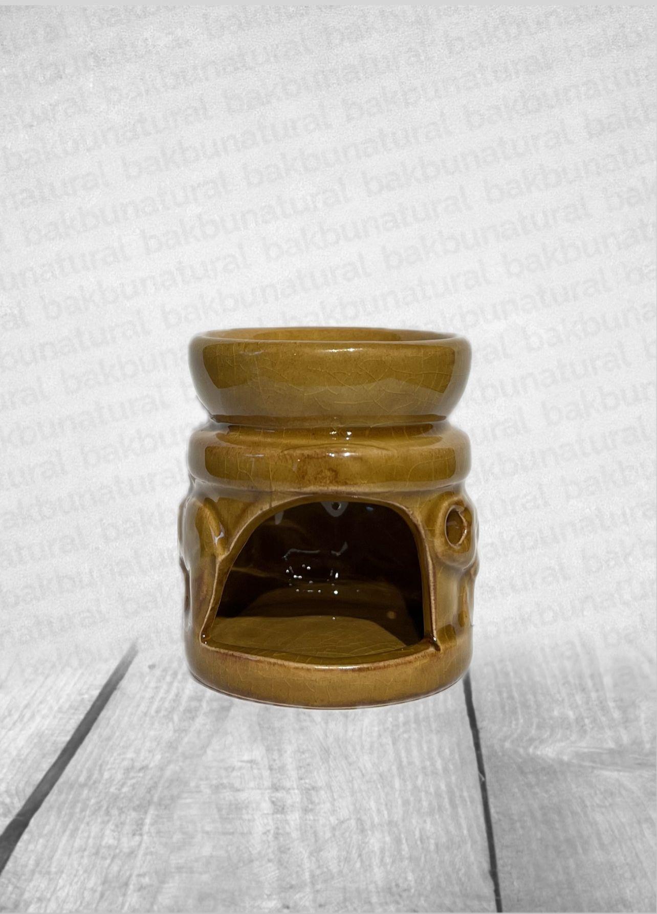 Yuvarlak Fil Desenli Buhurdanlık Kahverengi