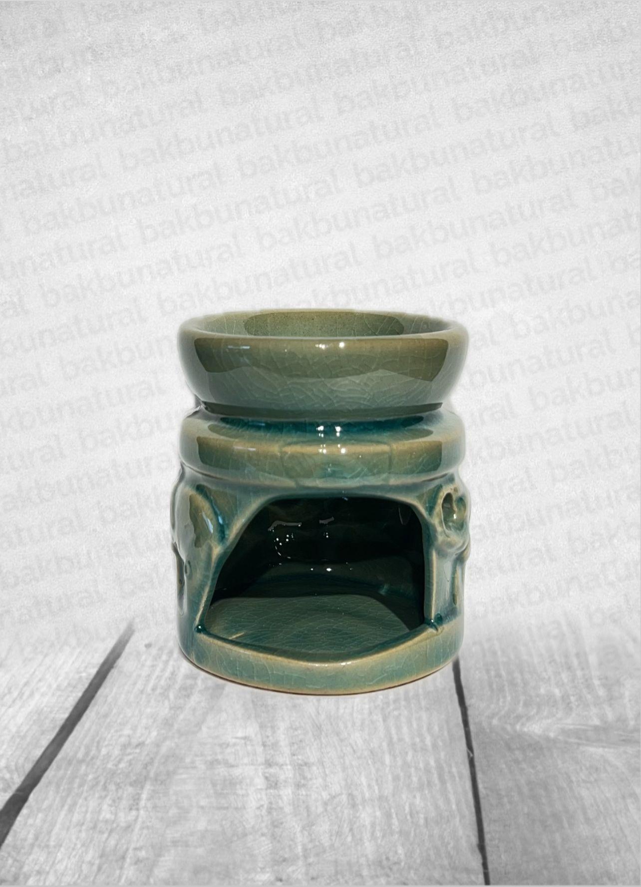 Yuvarlak Fil Desenli Buhurdanlık Turkuaz