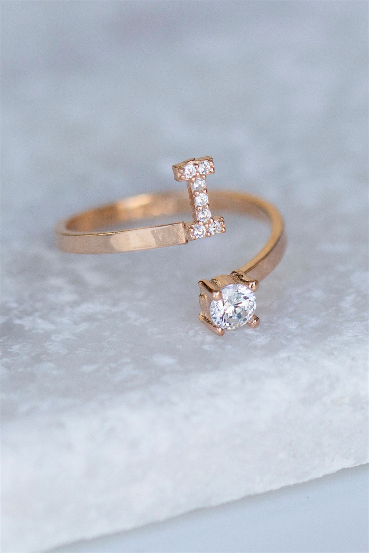 Gümüş I Harfi Yüzük Lieza Jewelry yzg210012