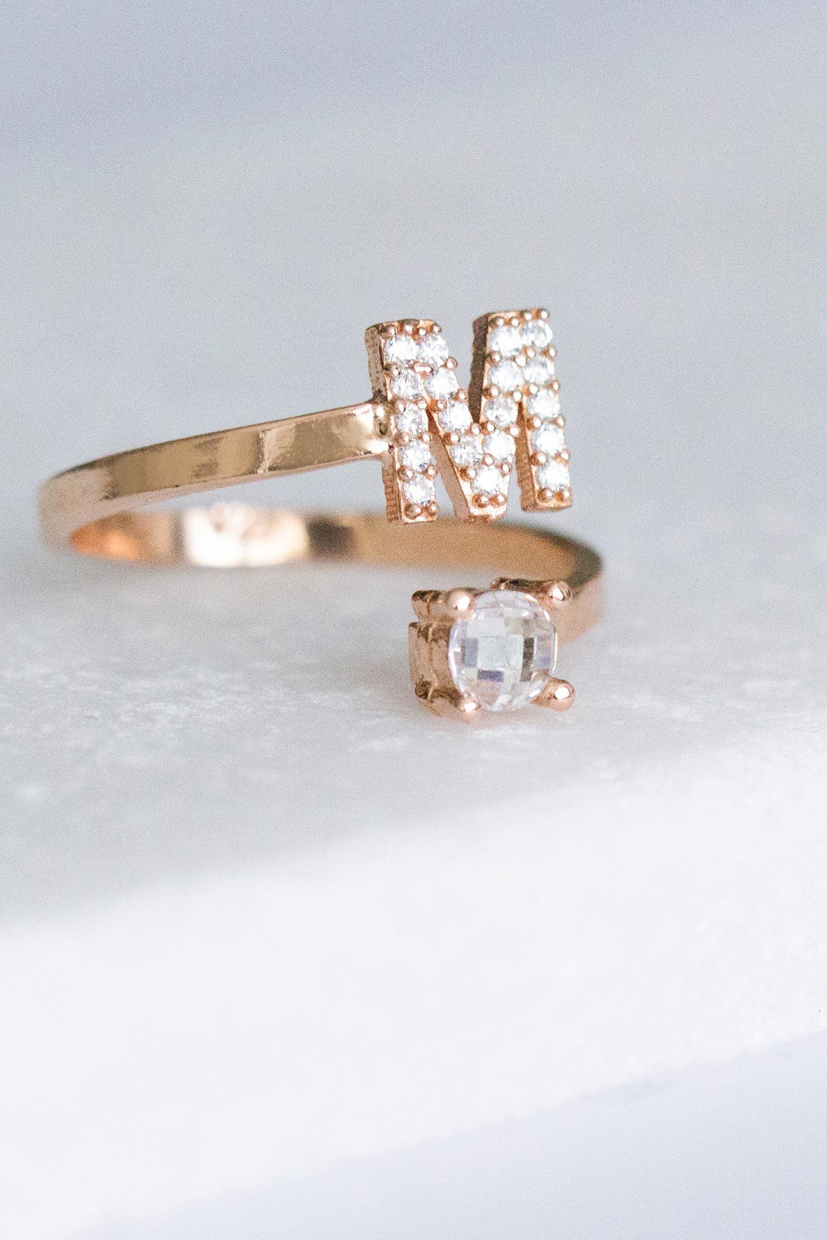 Gümüş M Harfi Yüzük Lieza Jewelry yzg210016