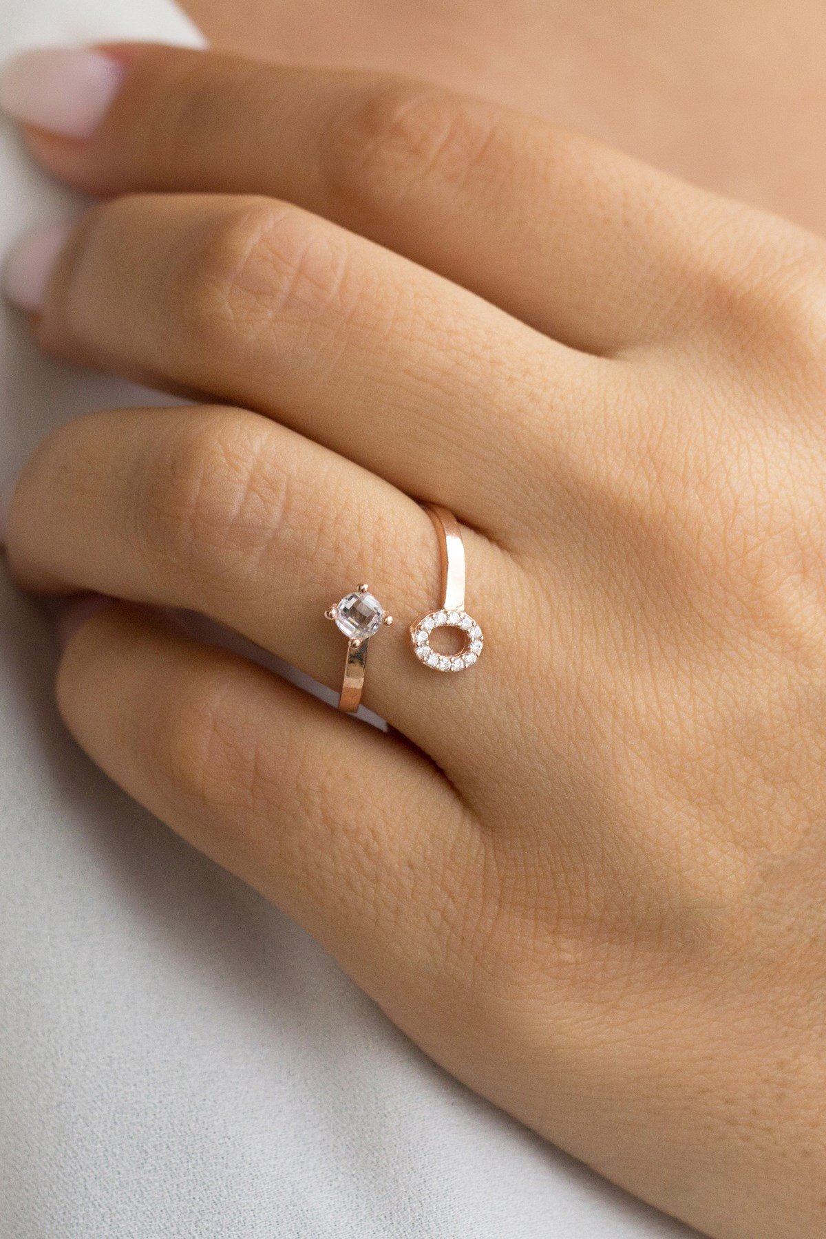 Gümüş O Harfi Yüzük Lieza Jewelry yzg210018