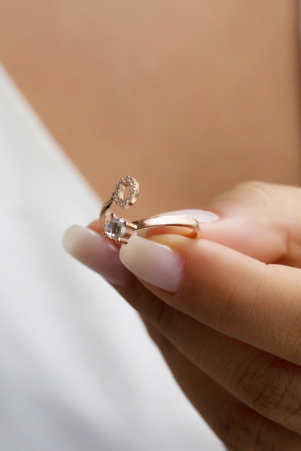 Gümüş O Harfi Yüzük Lieza Jewelry yzg210018