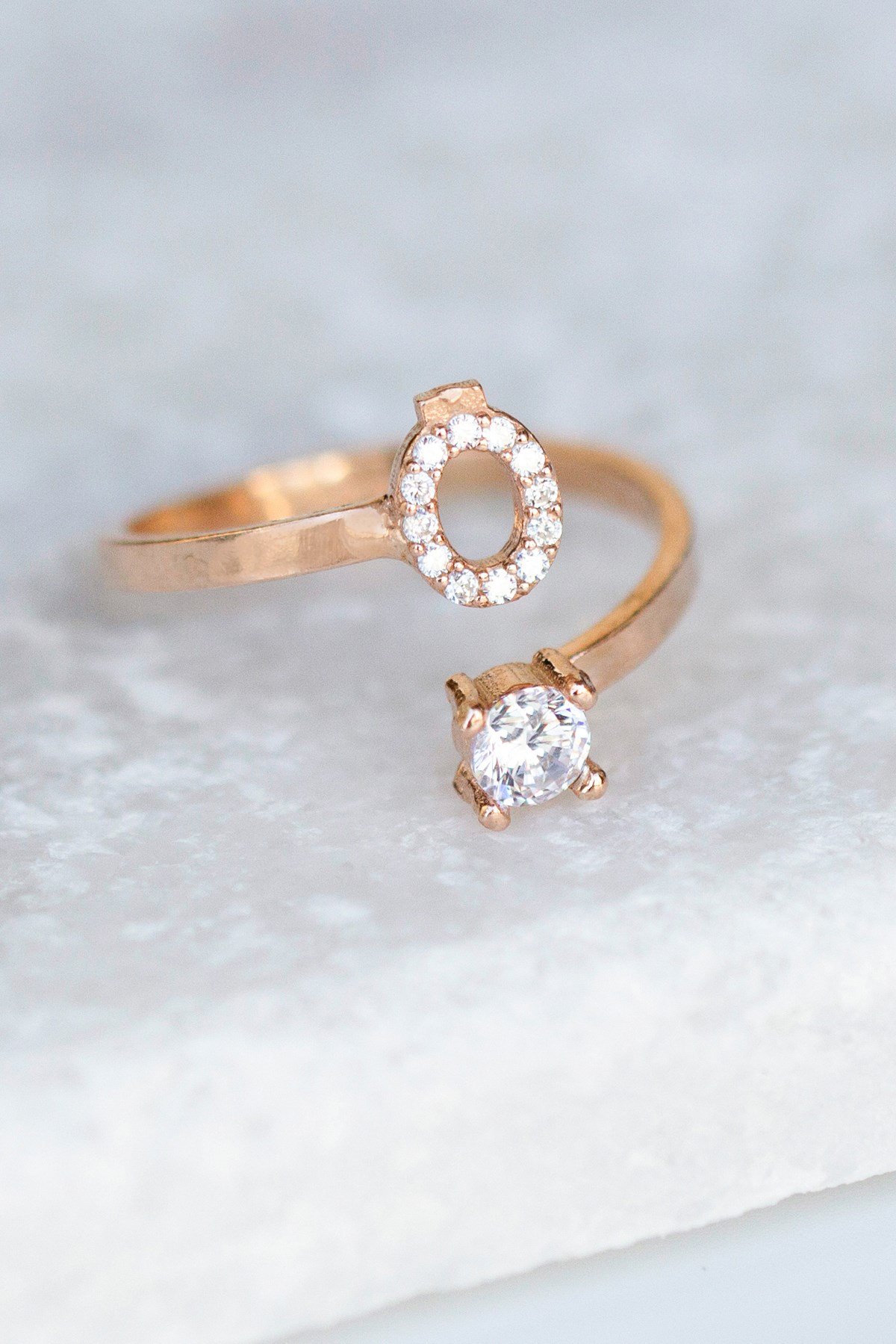 Gümüş Ö Harfi Yüzük Lieza Jewelry yzg210019