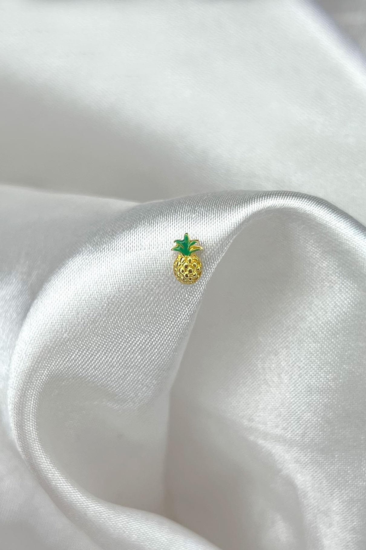 Kadın 925 Ayar Gümüş Ananas Piercing