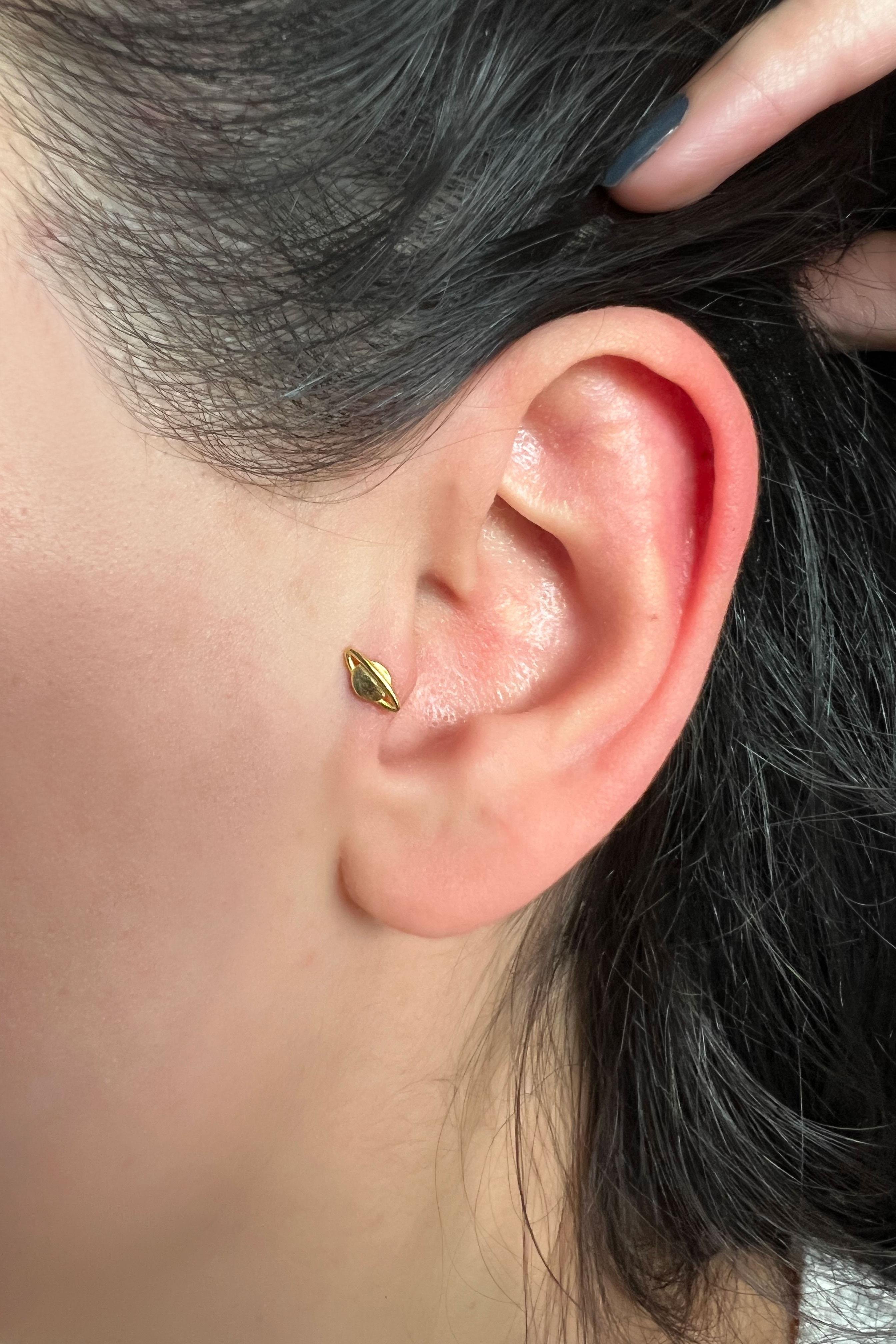 Kadın 925 Ayar Gümüş Satürn Piercing