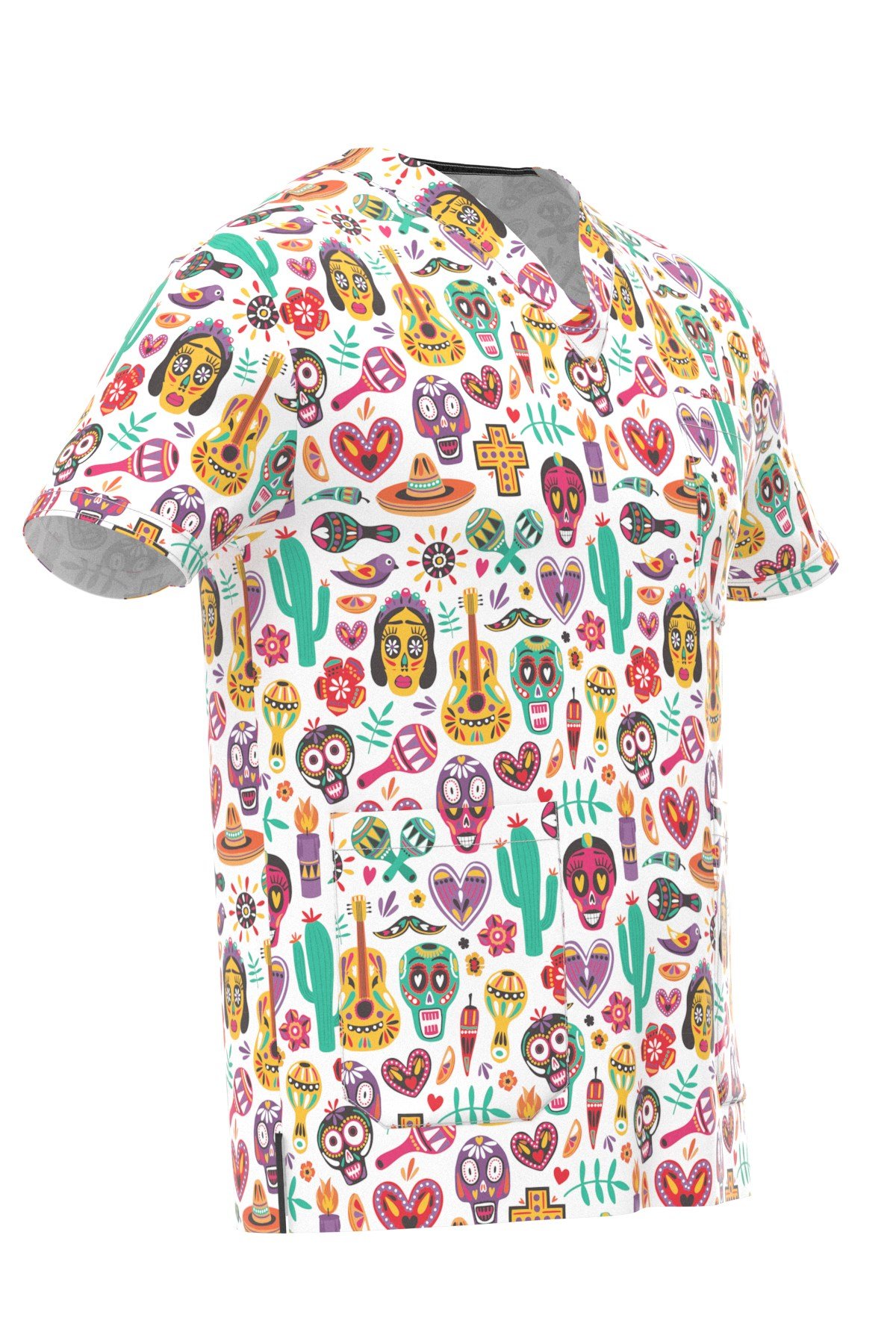 Mexican Desenli Erkek Scrubs
