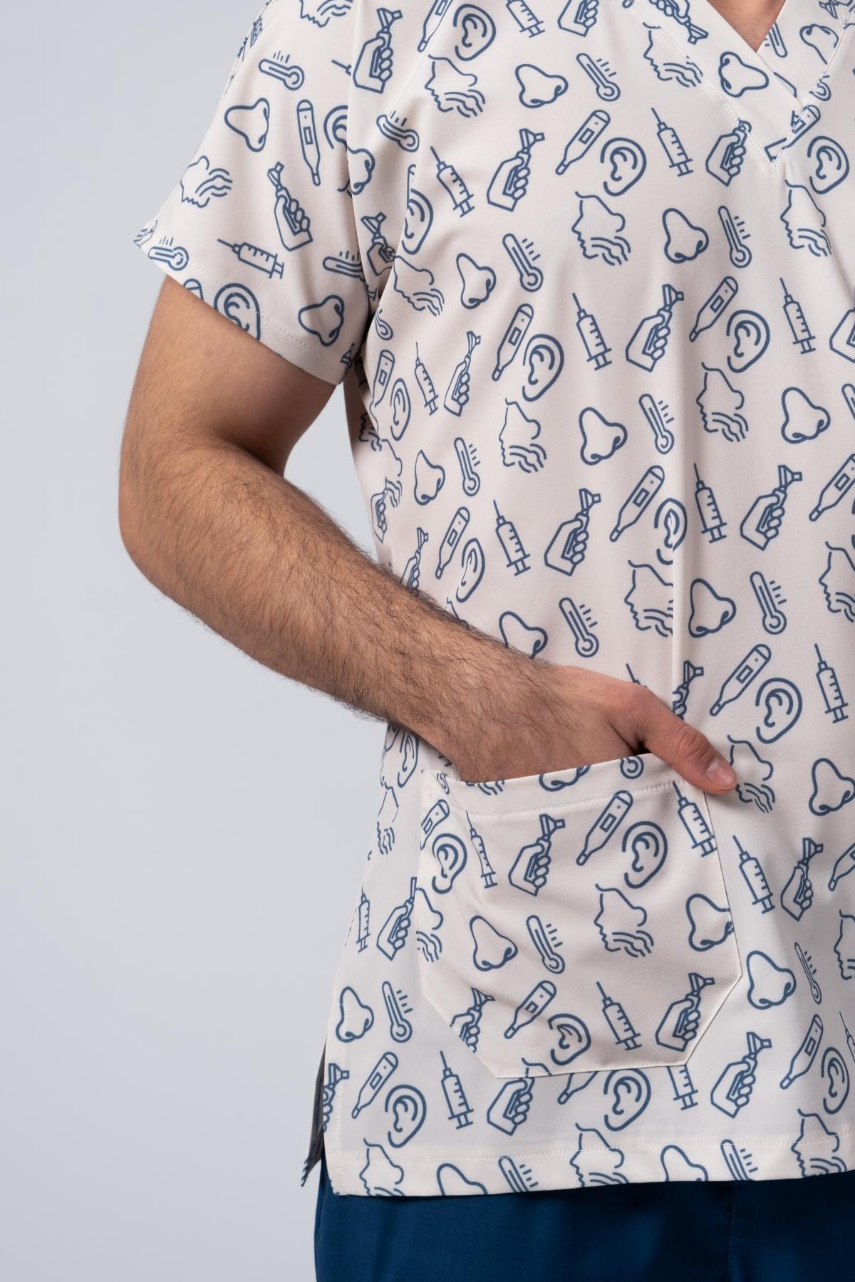 PIOSPios KBB Desenli Erkek Scrubs