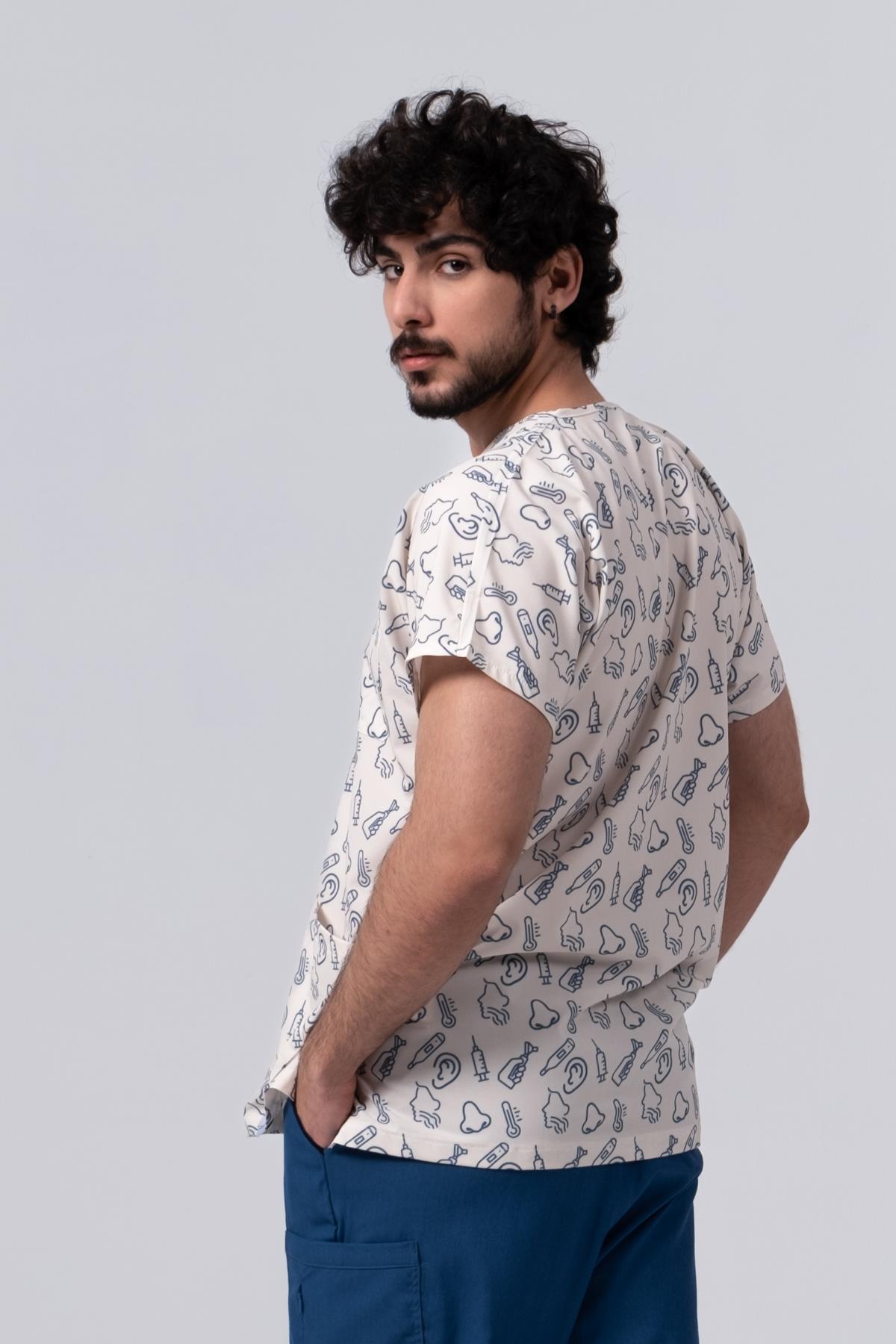 PIOSPios KBB Desenli Erkek Scrubs