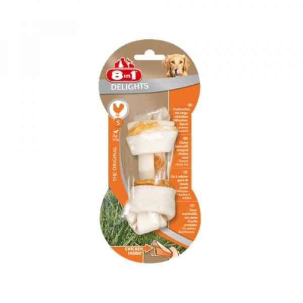 8in1 Delights Bones Tavuklu Düğümlü Tartar Önleyici Köpek Ağız Bakım Kemiği 35gr 10cm S