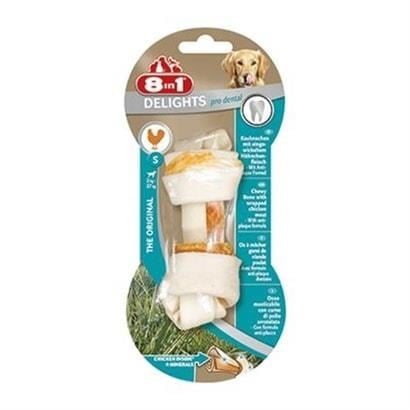 8in1 Delights Tavuklu Düğümlü Tartar Oluşumunu Engelleyen Köpek Ödül Kemiği 35gr 10cm S