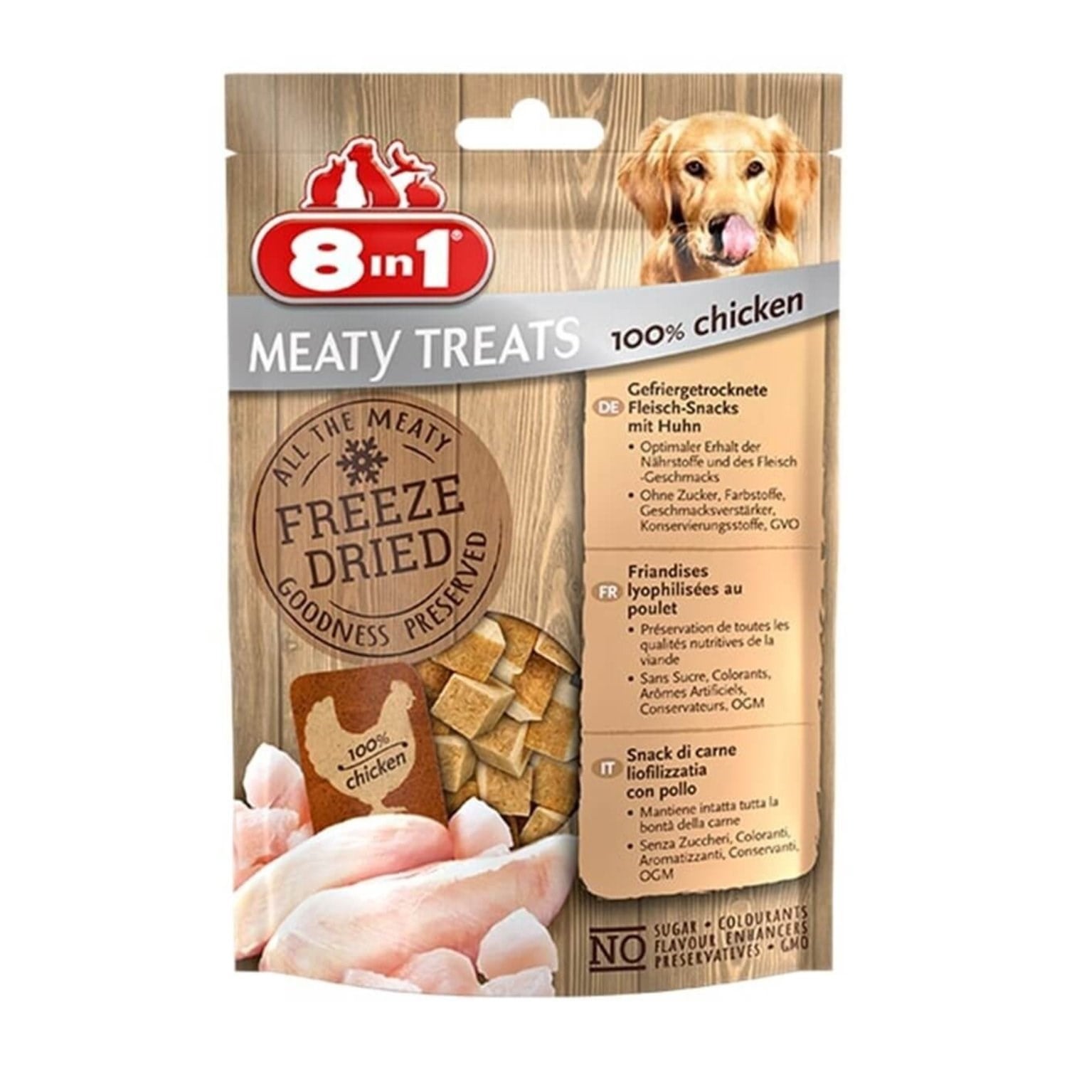 8in1 Freeze Doğal Tavuklu Köpek Ödülü 50gr
