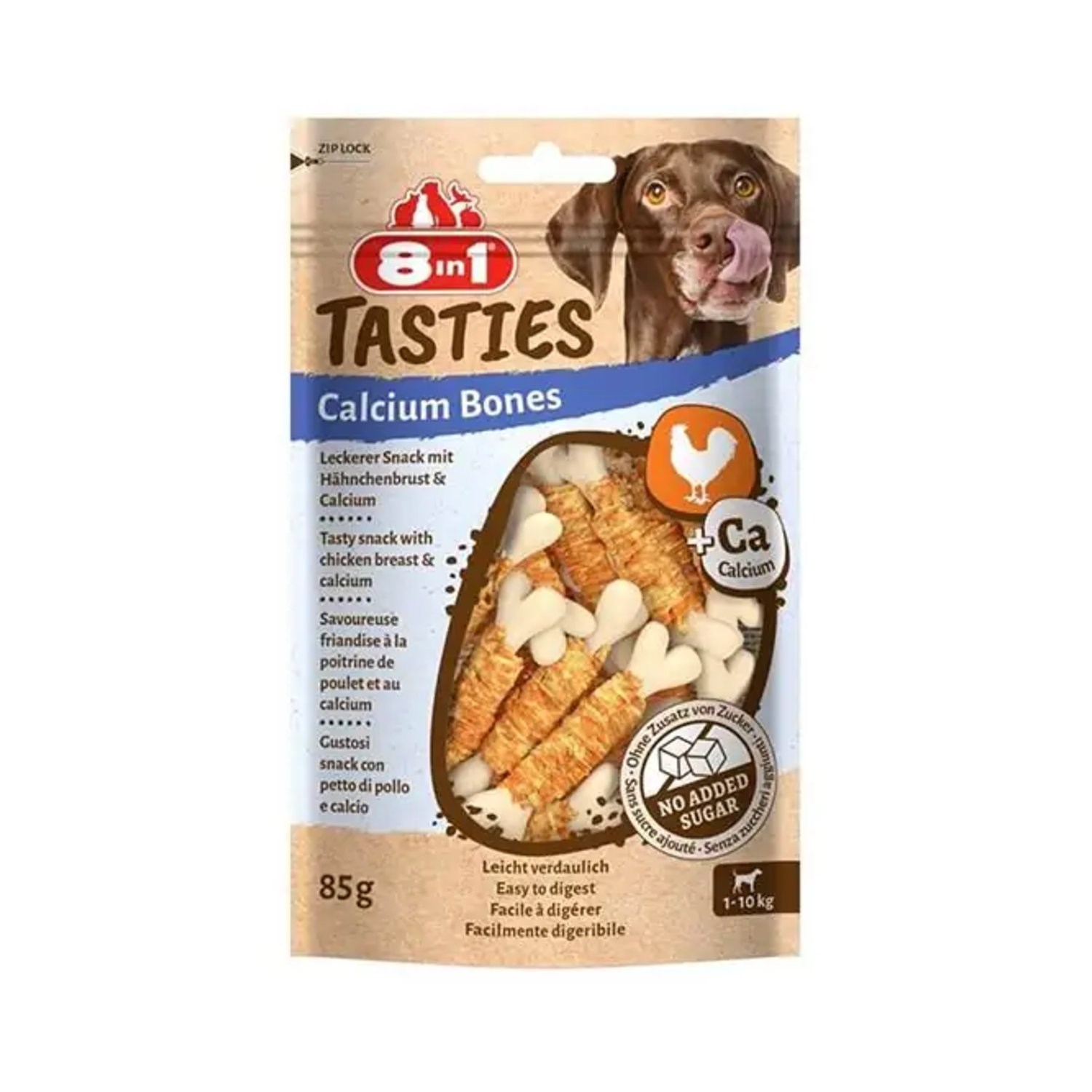 8in1 Tasties Calcium Bones Tavuk Sargılı Kemik Küçük Irk Köpek Ödül Maması 85gr