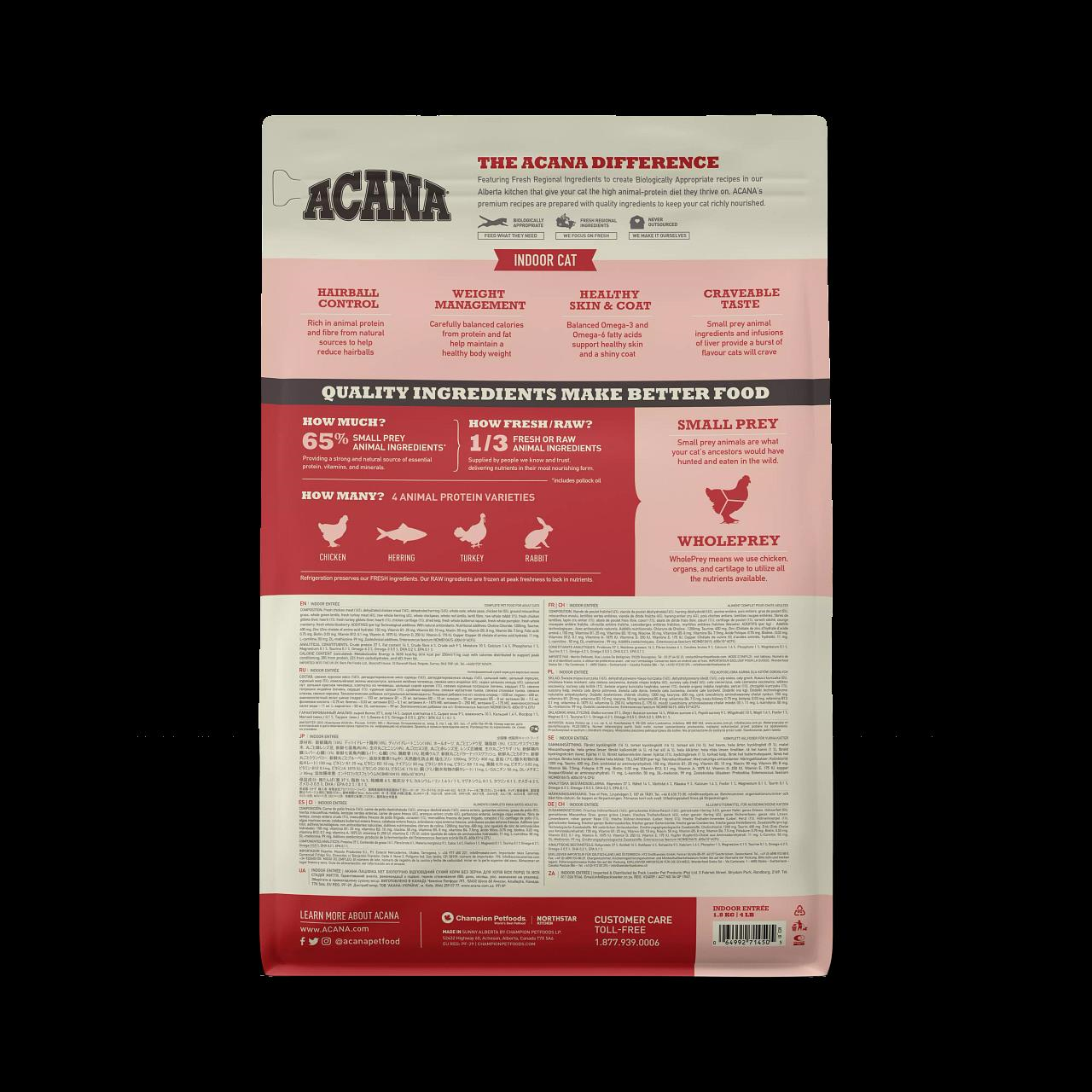 Acana Indoor Entree Sterilised Tavuk ve Hindili Yetişkin Kısırlaştırılmış Kedi Maması 1,8 Kg