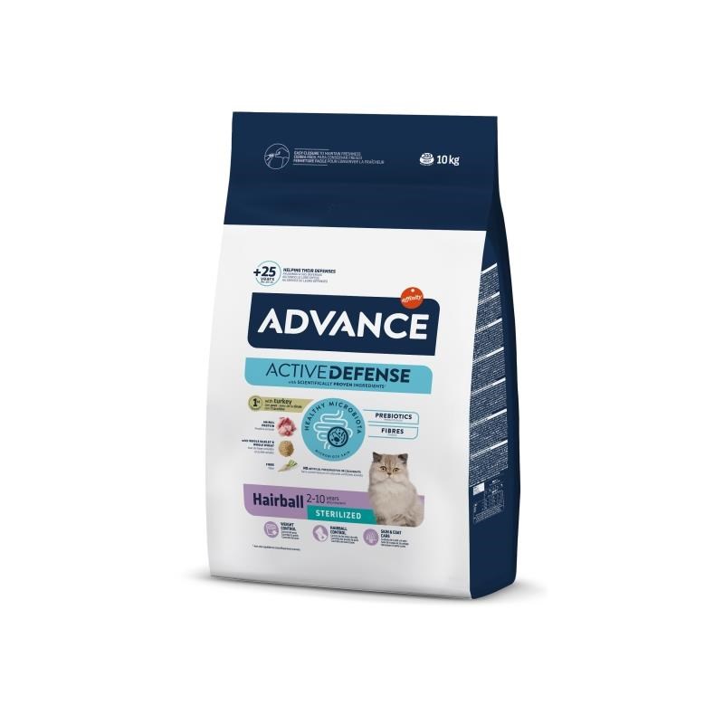 Advance Cat Sterilized Hairball Hindili Kısır Kedi Maması 10 Kg