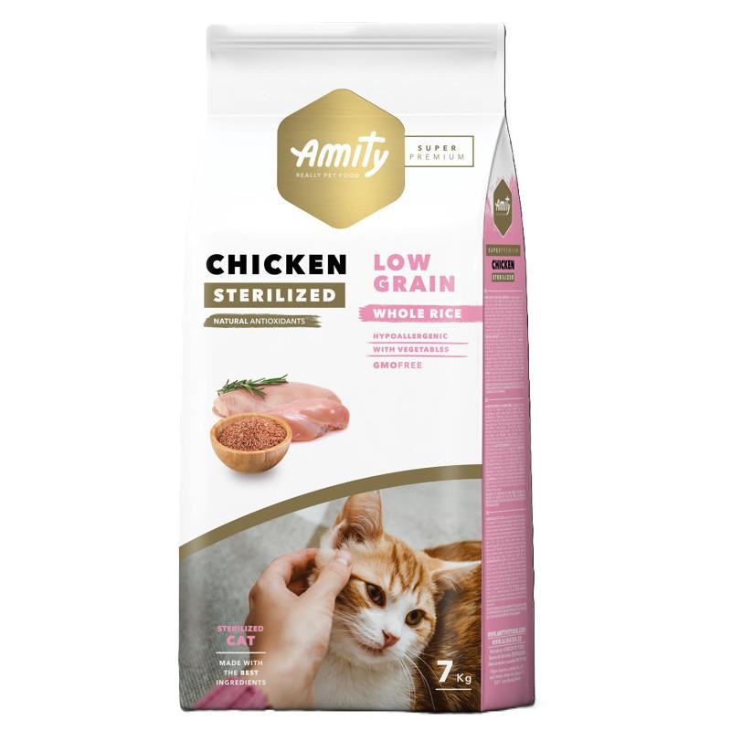 Amity Super Premium Tavuklu Düşük Tahıllı Kısırlaştırılmış Yetişkin Kedi Maması 7 Kg