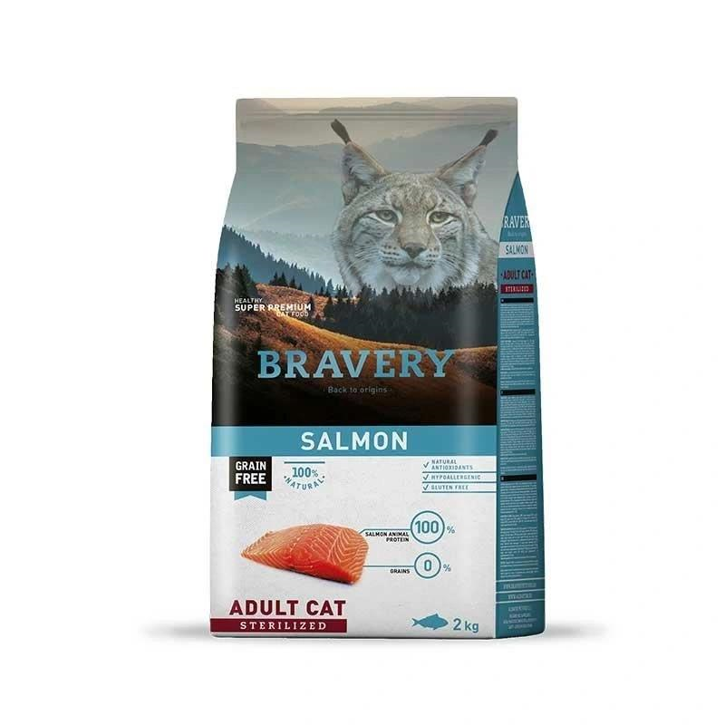 Bravery Tahılsız Somonlu Kısırlaştırılmış Yetişkin Kedi Maması 2 Kg