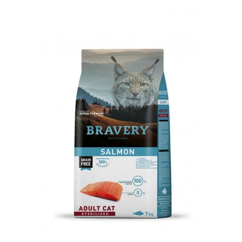 Bravery Tahılsız Somonlu Kısırlaştırılmış Yetişkin Kedi Maması 7 Kg