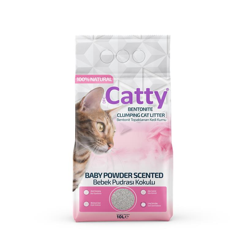 Catty Bebek Pudrası Kokulu Kedi Kumu 10 Lt