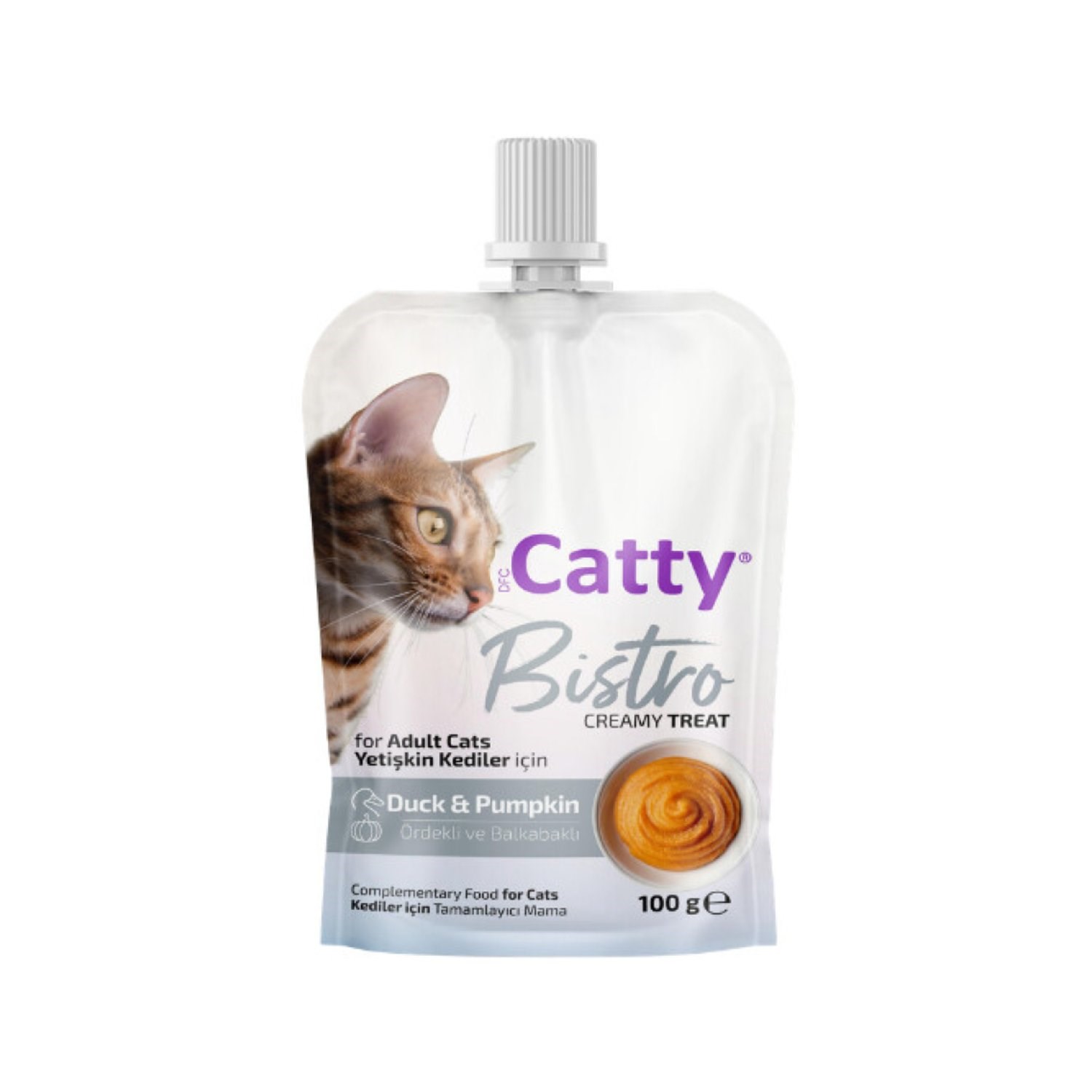 Catty Bistro Creamy Treat Ördekli ve Balkabaklı Kedi Ödül Maması 100gr