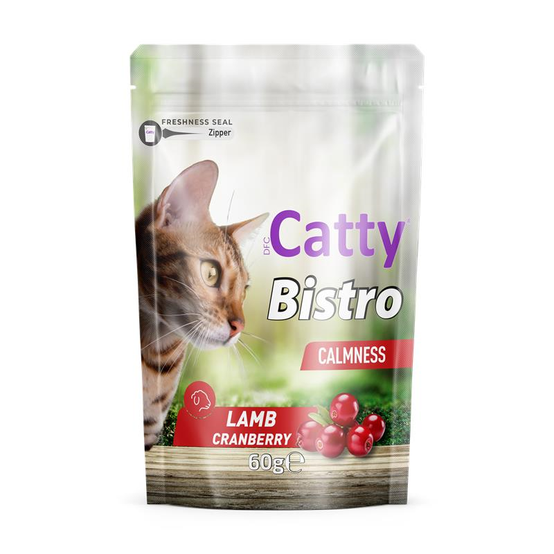 Catty Bistro Sakinleşme Kuzu & Kızılcıklı Kedi Ödül Maması (Calmness) 60 Gr