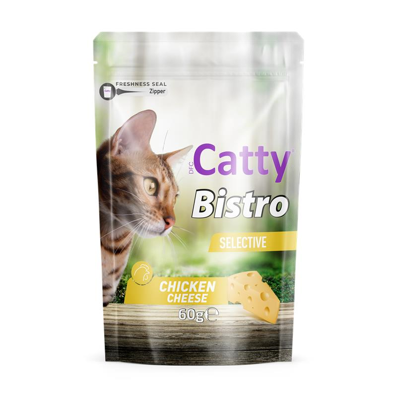 Catty Bistro Seçici Kediler İçin Tavuklu ve Peynirli Kedi Ödül Maması (Selective) 60 Gr
