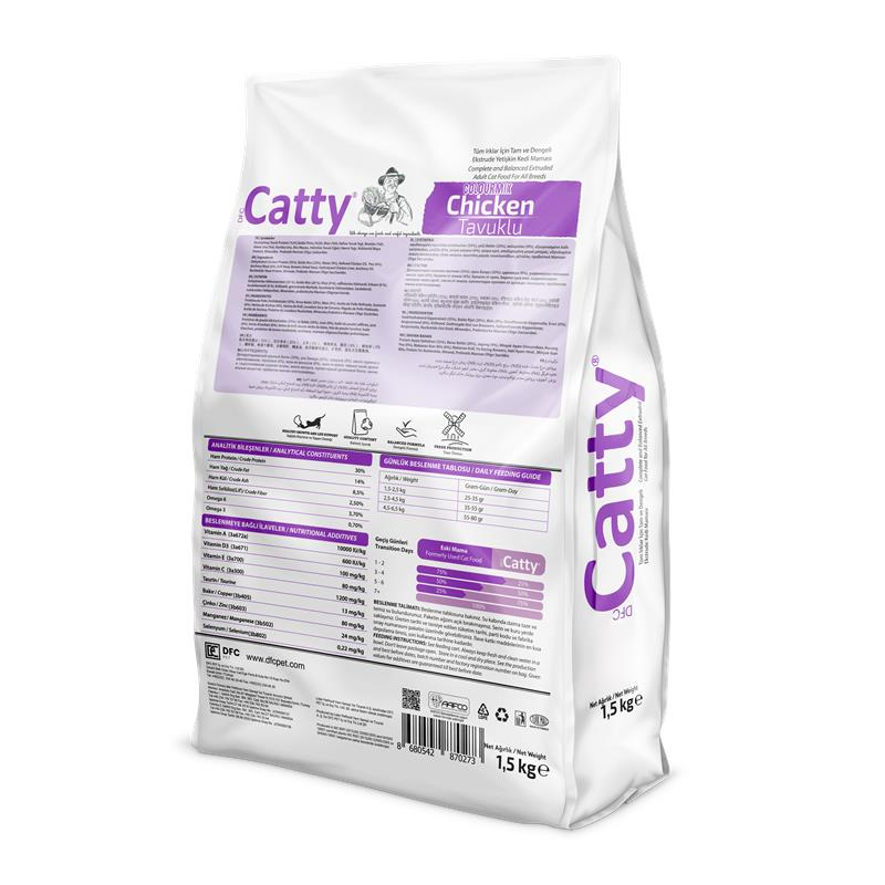 Catty Colourmix Yetişkin Kedi Maması Renkli Taneli Tavuklu 1,5 Kg