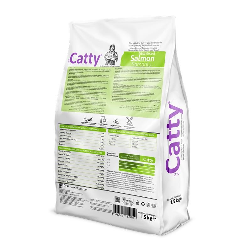Catty Kısırlaştırılmış Kedi Maması Somonlu 1,5 Kg