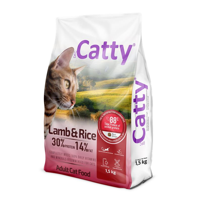Catty Yetişkin Kedi Maması Kuzulu & Pirinçli 1,5 Kg