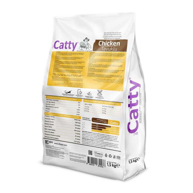 Catty Yetişkin Kedi Maması Tavuklu 1,5 Kg