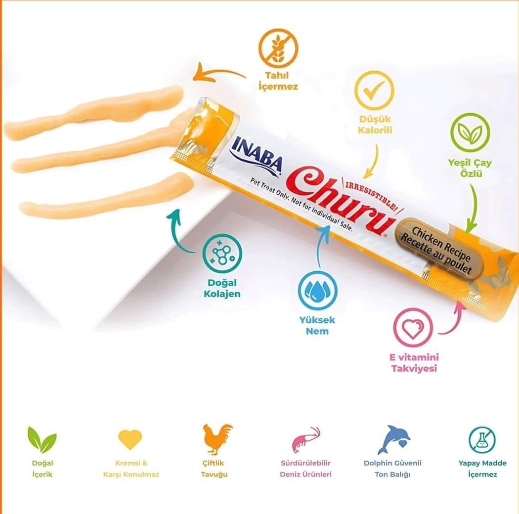 CIAO Churu Cream Hairball Tüy Yumağı Önleyici Ton Balıklı Sıvı Kedi Ödül Maması 14 Gr (4'lü)