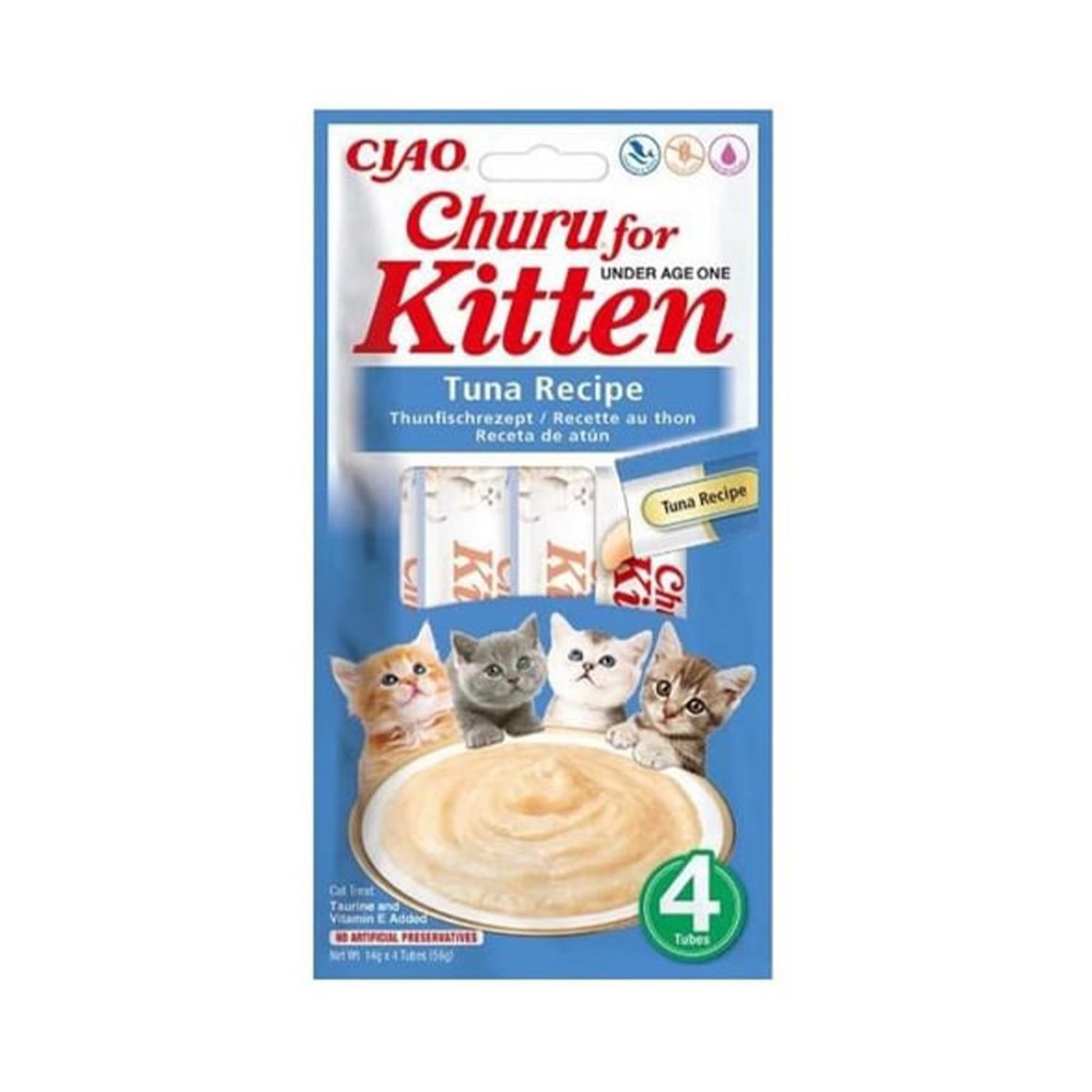 CIAO Churu Cream Kitten Ton Balıklı Yavru Kedi İçin Sıvı Ödül Maması 14 Gr (4'lü)
