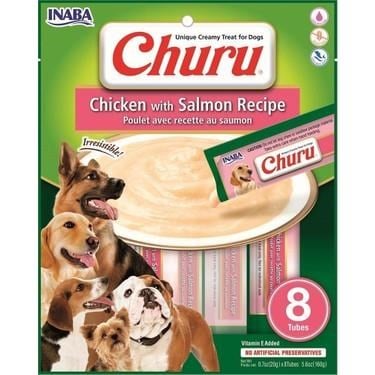 CIAO Churu Cream Somonlu ve Tavuklu Sıvı Köpek Ödül Maması 20 Gr (8'li)