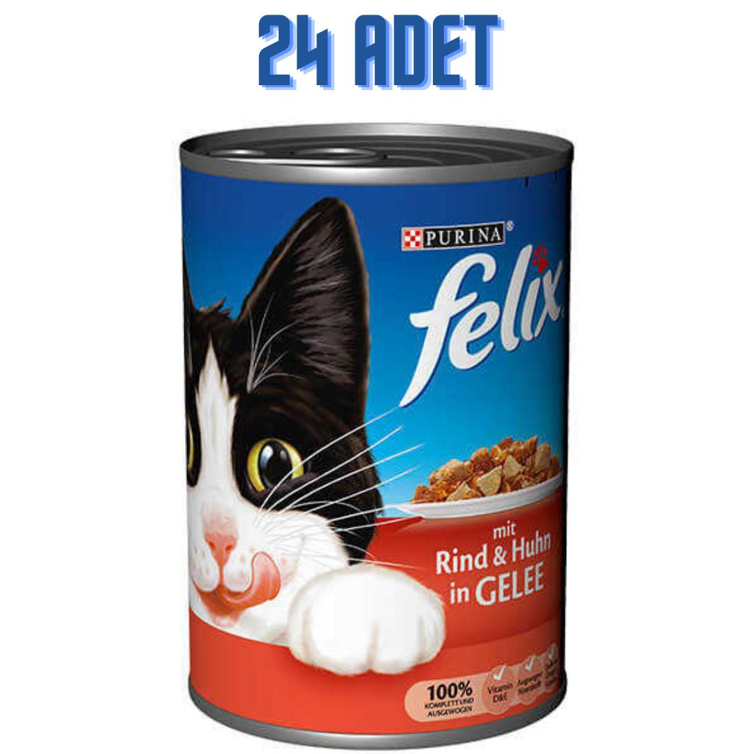 Felix Sığır Etli ve Tavuklu Konserve Kedi Maması 400 gr (24 adet)