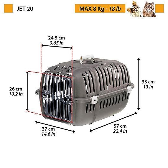 Ferplast Jet 20 Kedi ve Köpek Taşıma Çantası Gri