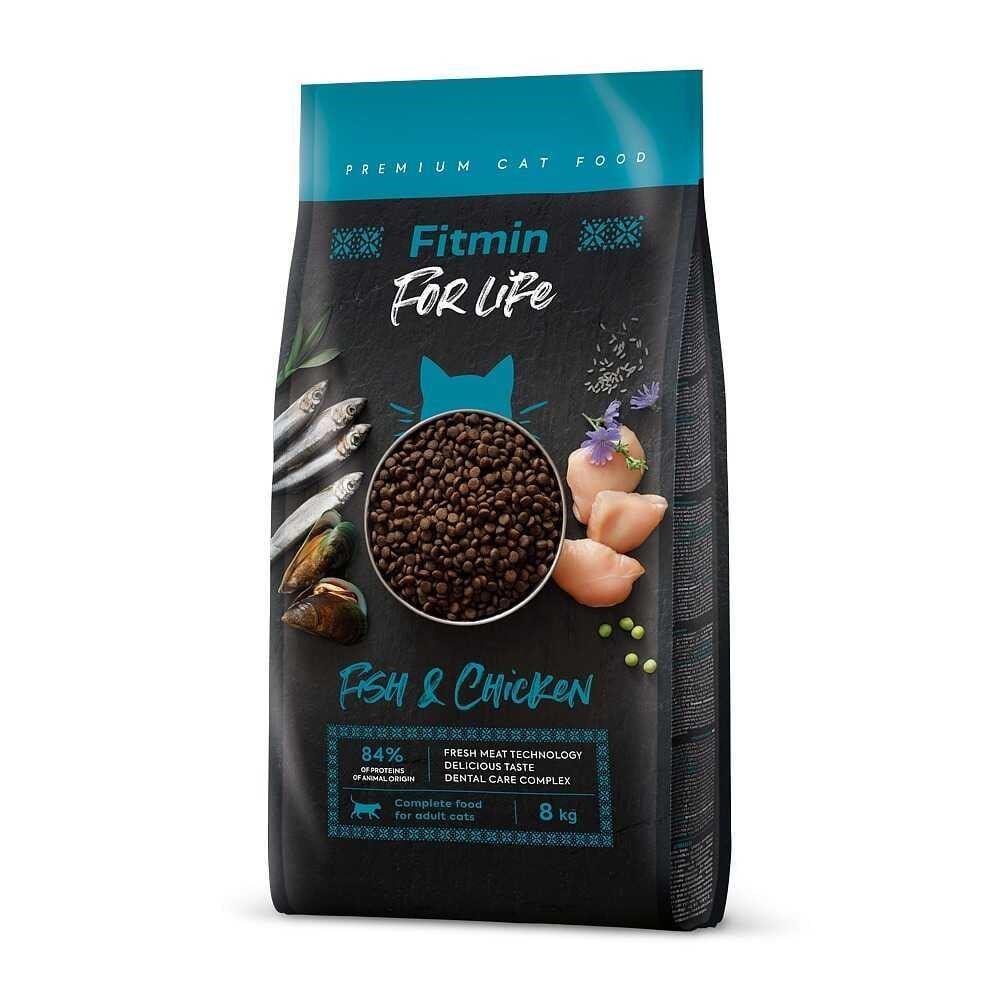 Fitmin For Life Balıklı ve Tavuklu Yetişkin Kedi Maması 8 Kg