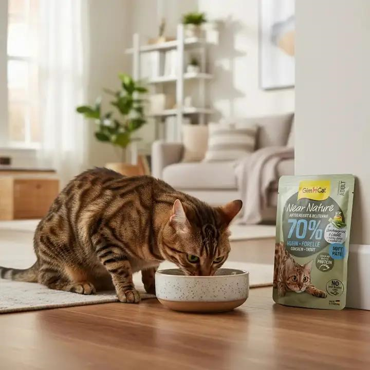 GimCat Near Nature Ezme Tavuklu ve Alabalıklı Yetişkin Kedi Konservesi 85 Gr